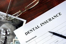 dental insurance form on table 