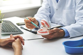 patient talking to dentist